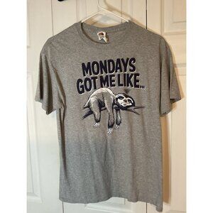Sloth Gray Mondays Got Me Like‎ … Gray Tee T-Shirt Size Medium